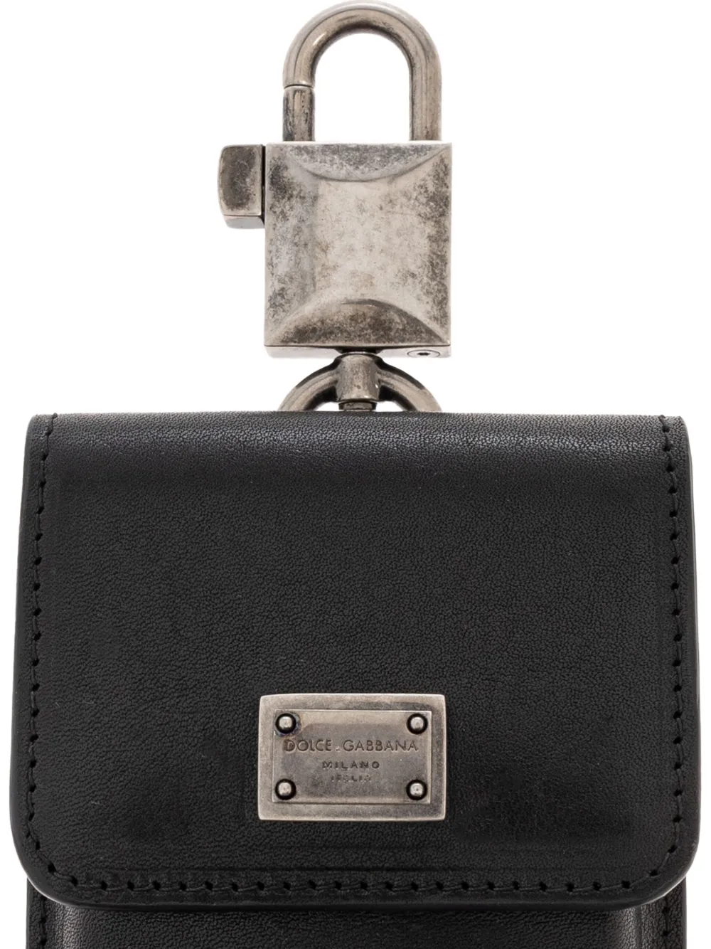 Dolce & Gabbana Padlock Plaque Travel Acessories In Black