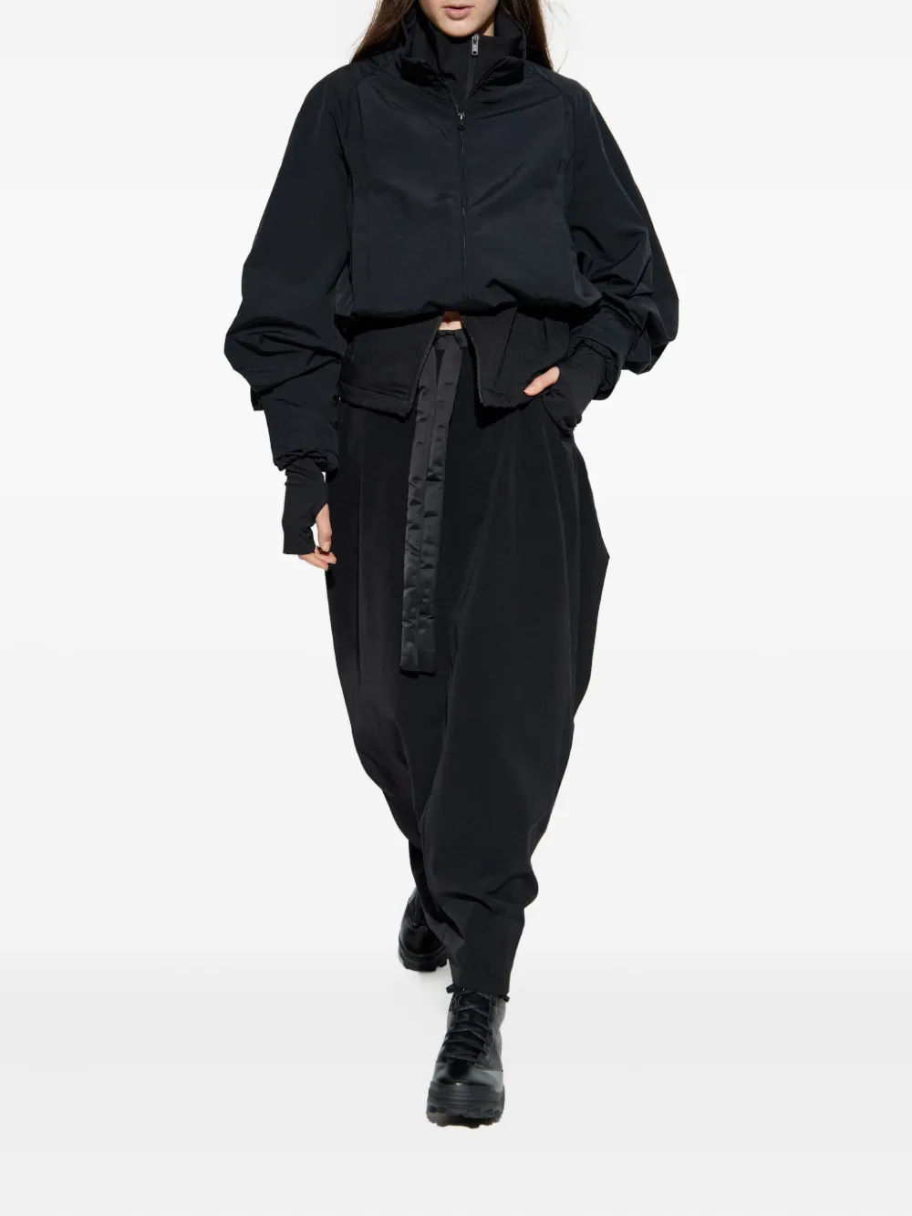 Y-3 Zip-up Bomber Jacket In Black