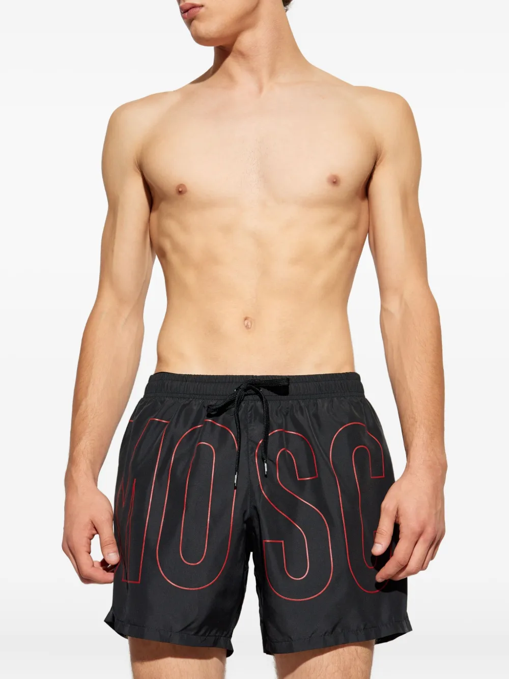 Moschino Logo Beachwear In Black