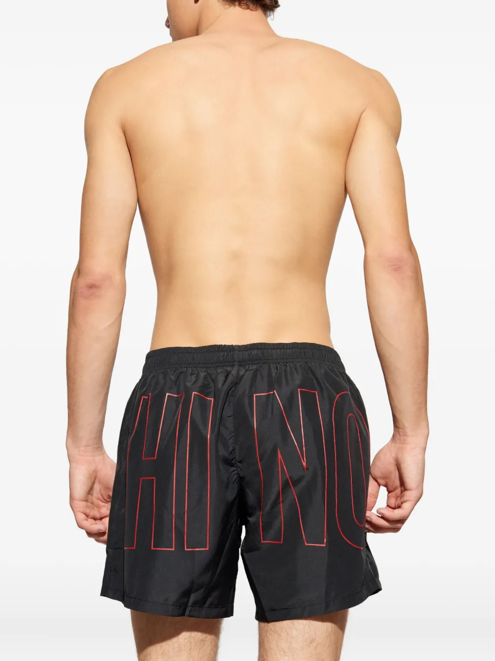 Moschino Logo Beachwear In Black