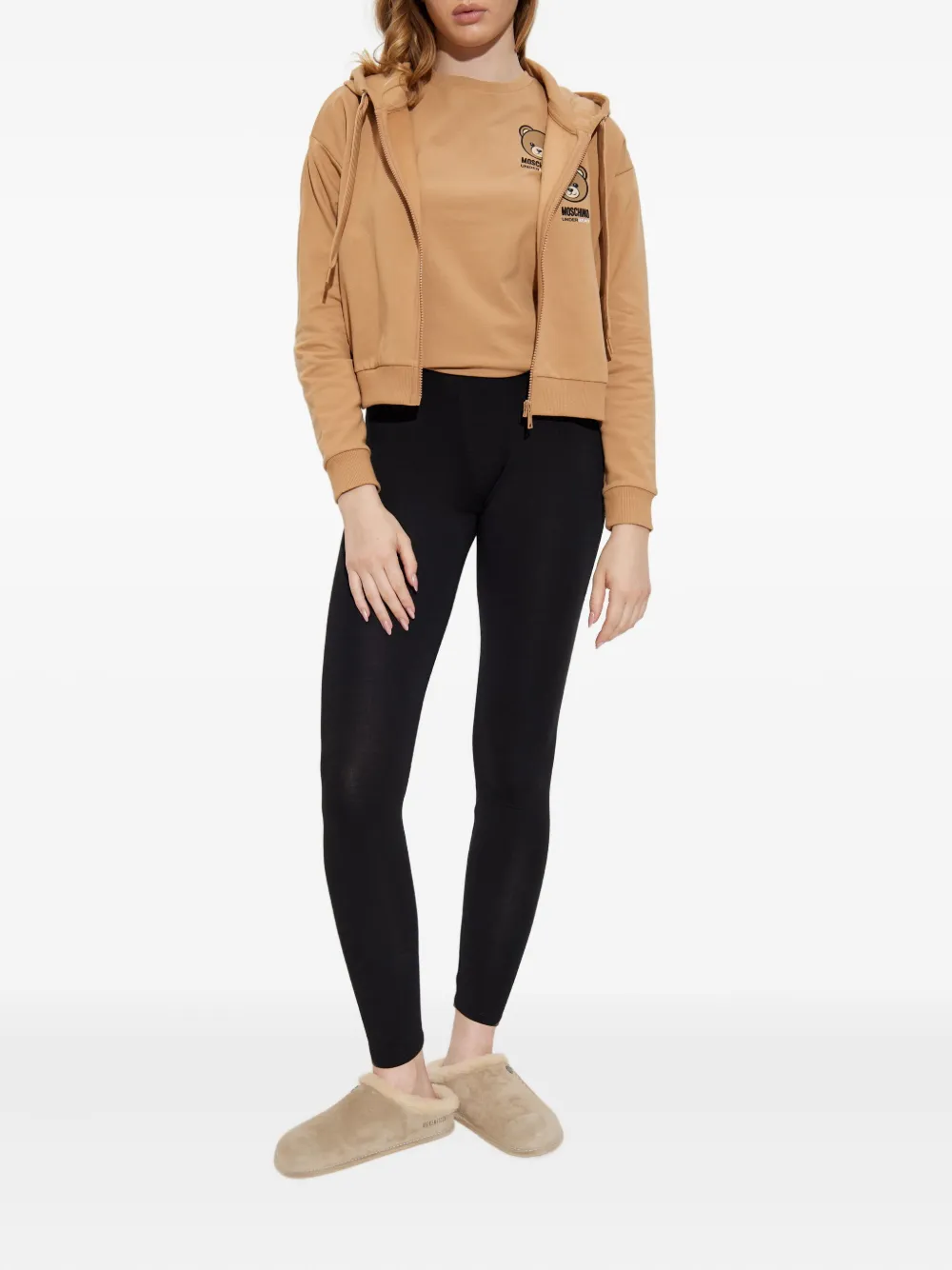 Moschino zip-up hoodie - Bruin