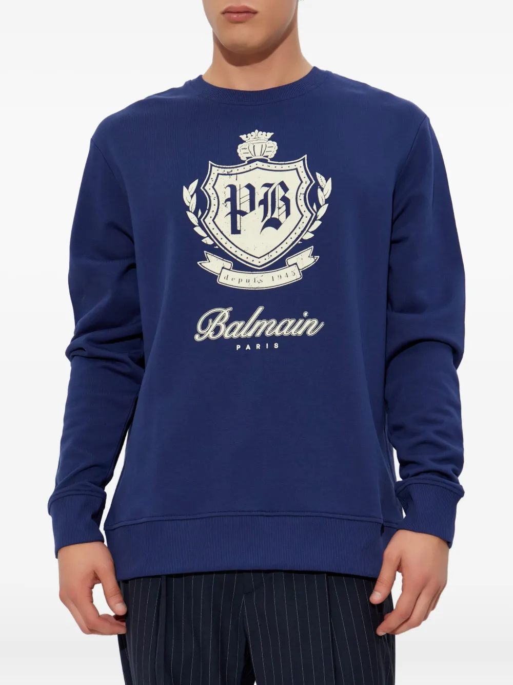 Balmain Sweater met logoprint Blauw