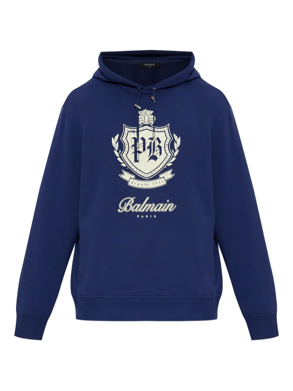 Balmain College Emblem hoodie | Blue | Image 1