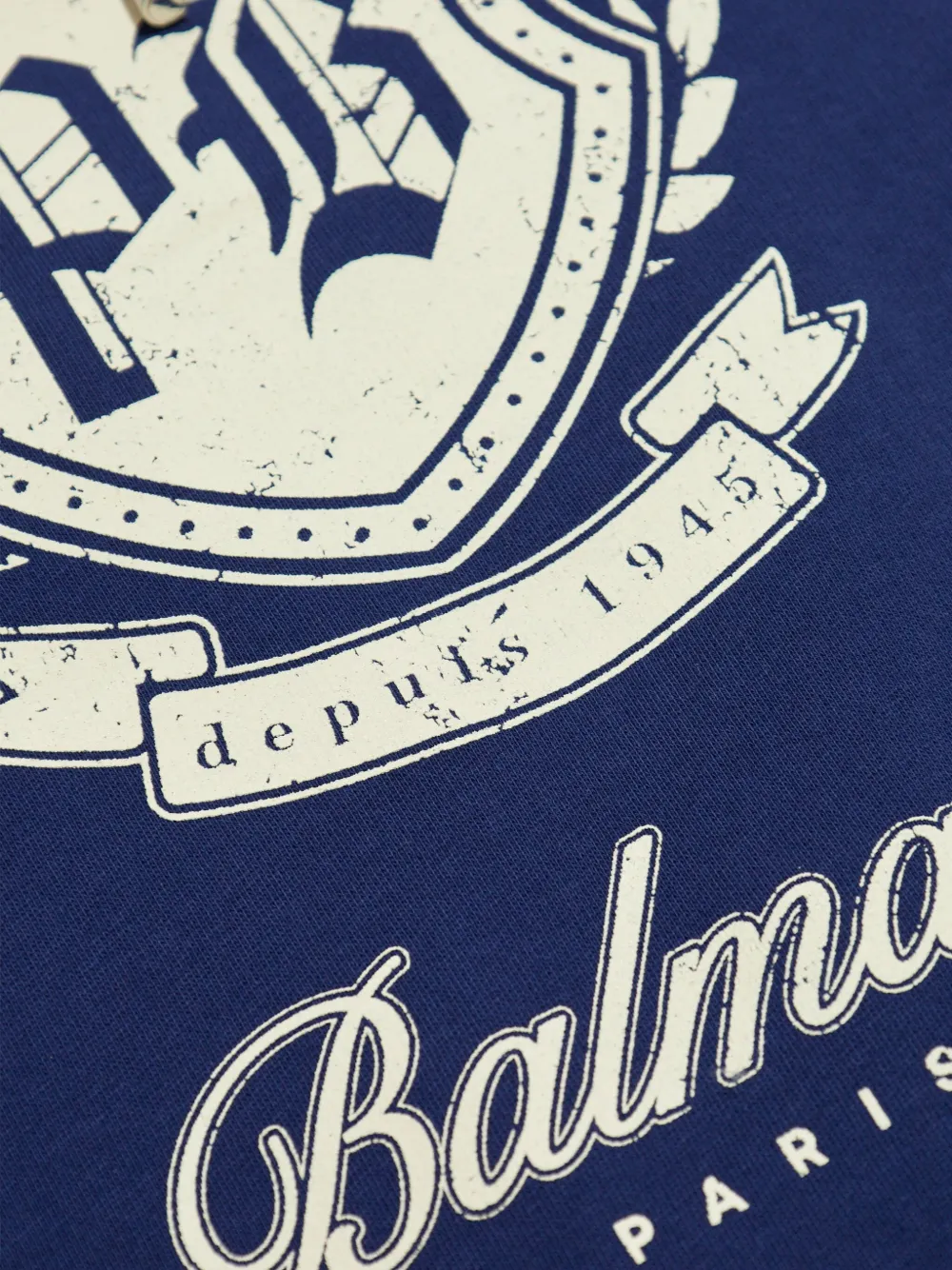 Balmain College Emblem hoodie Blauw