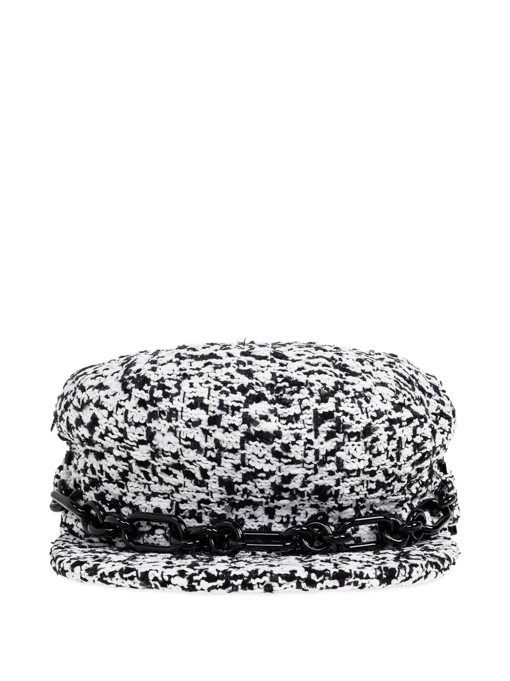 Balmain chain-detail tweed beret - Grigio