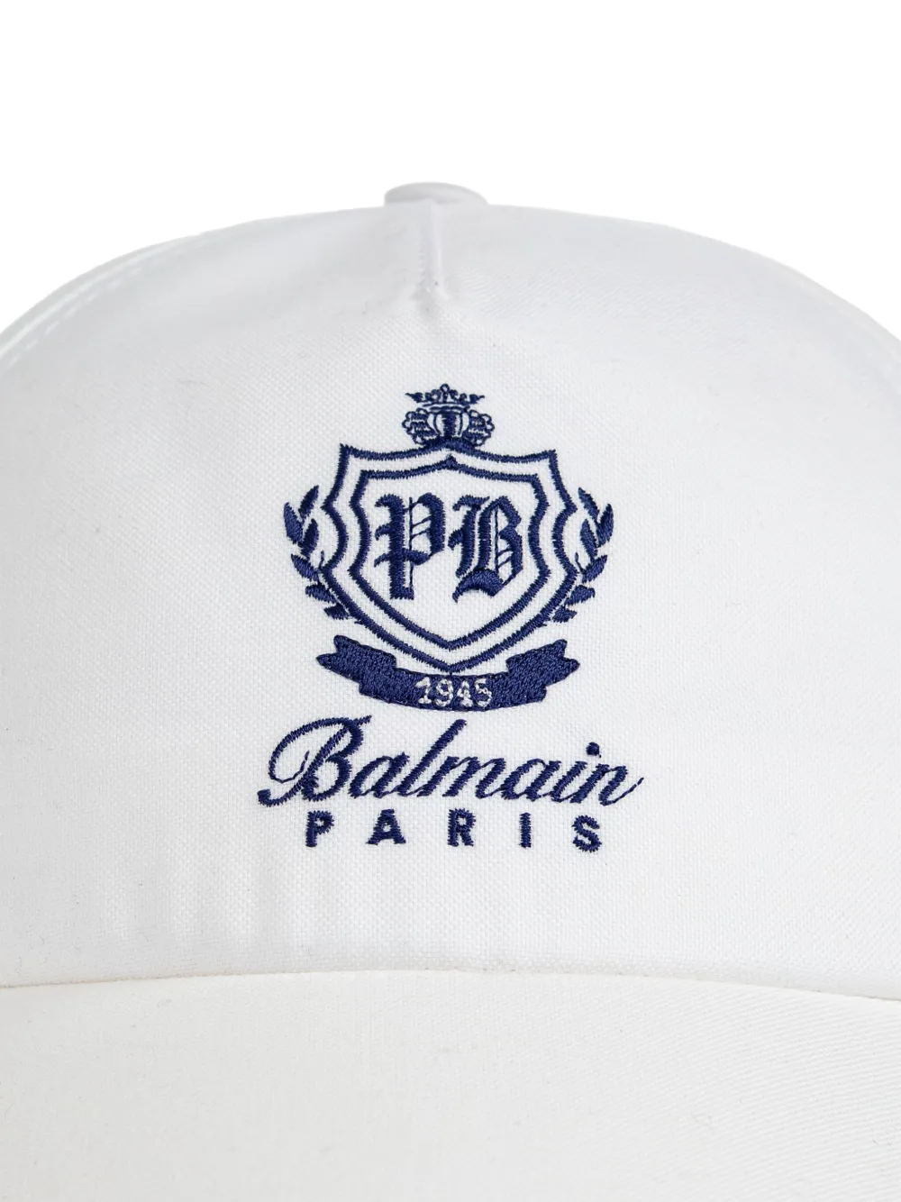 Balmain Honkbalpet met geborduurd logo Wit