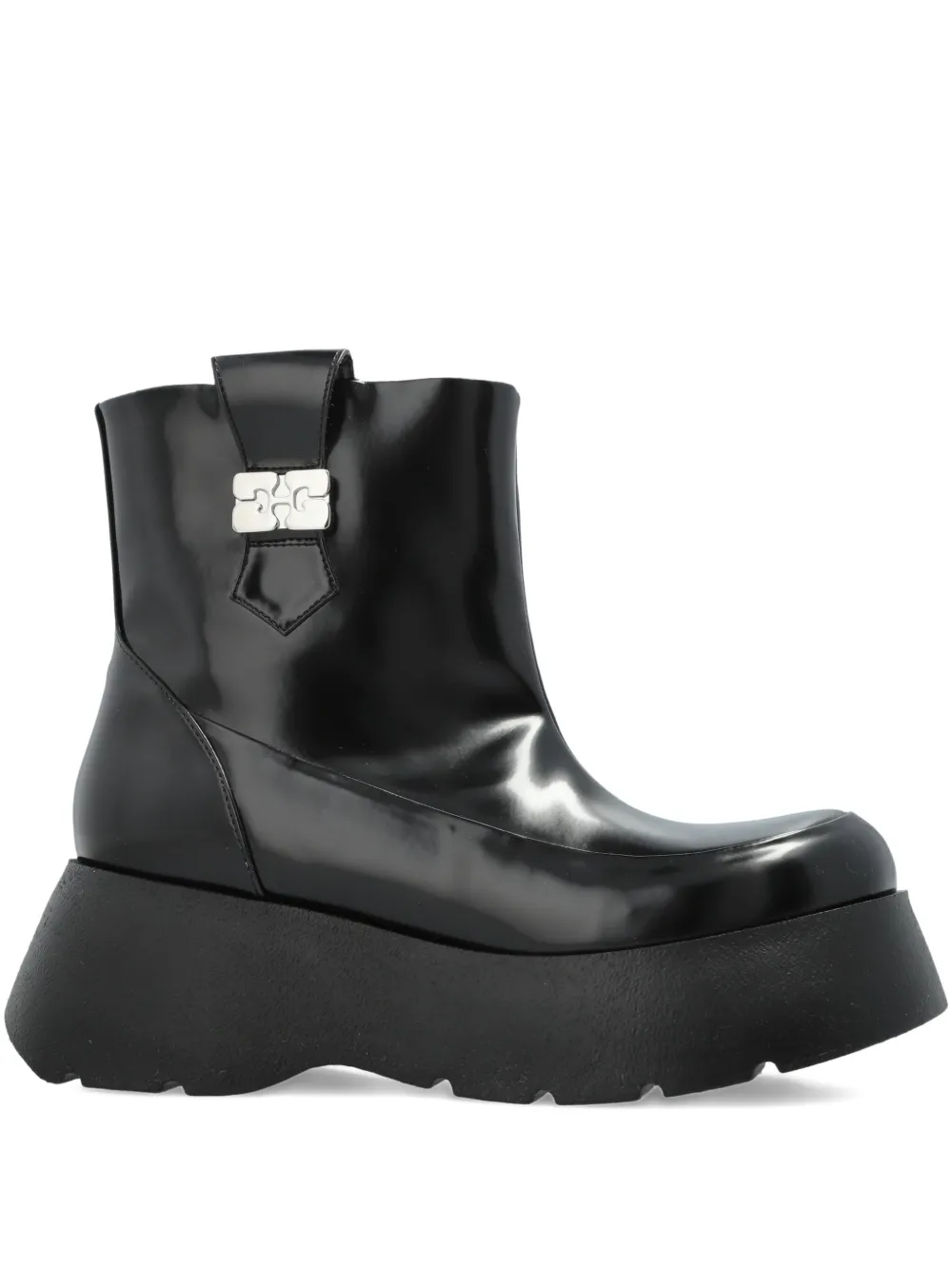 GANNI buckle platform boots Zwart