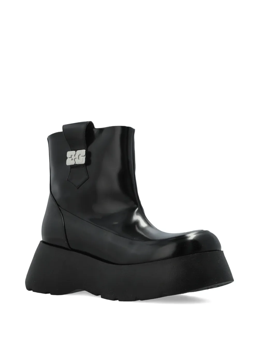 GANNI buckle platform boots Zwart