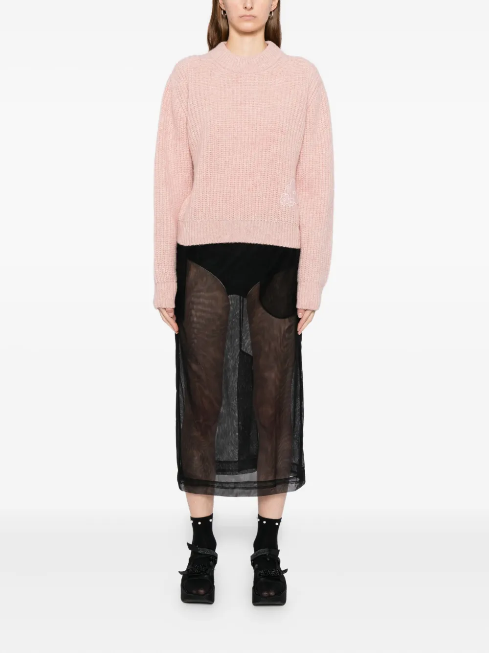 Cecilie Bahnsen Long-sleeved Sweater In Pink