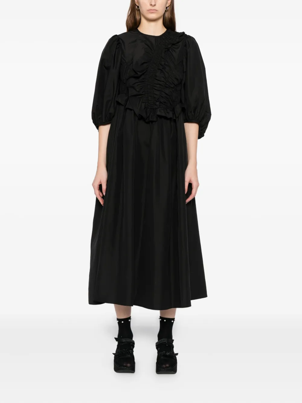 Cecilie Bahnsen Bolia midi-jurk - Zwart