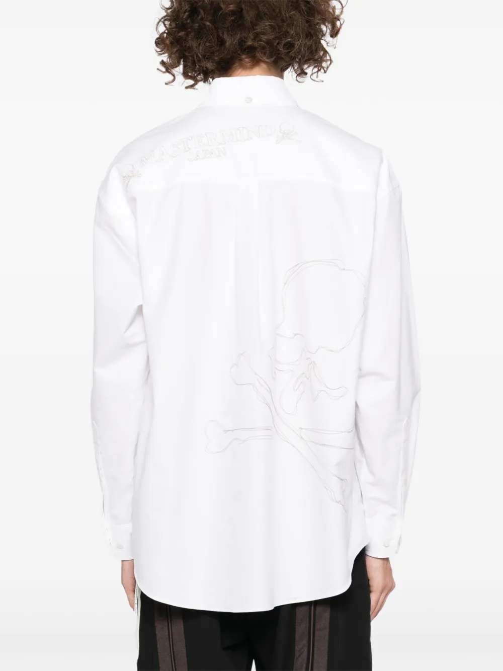 Mastermind Japan Overhemd met geborduurd logo Wit
