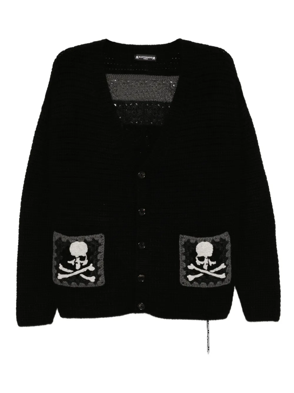 Mastermind World hand knitted cardigan | Black | Image 1