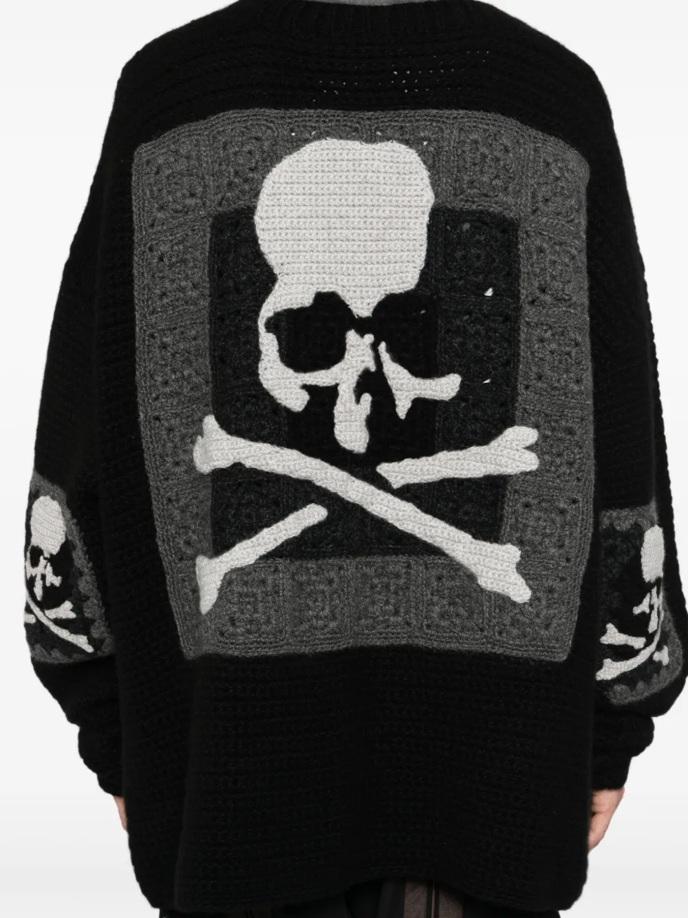 Mastermind Japan Hand Knitted Cardigan In Black