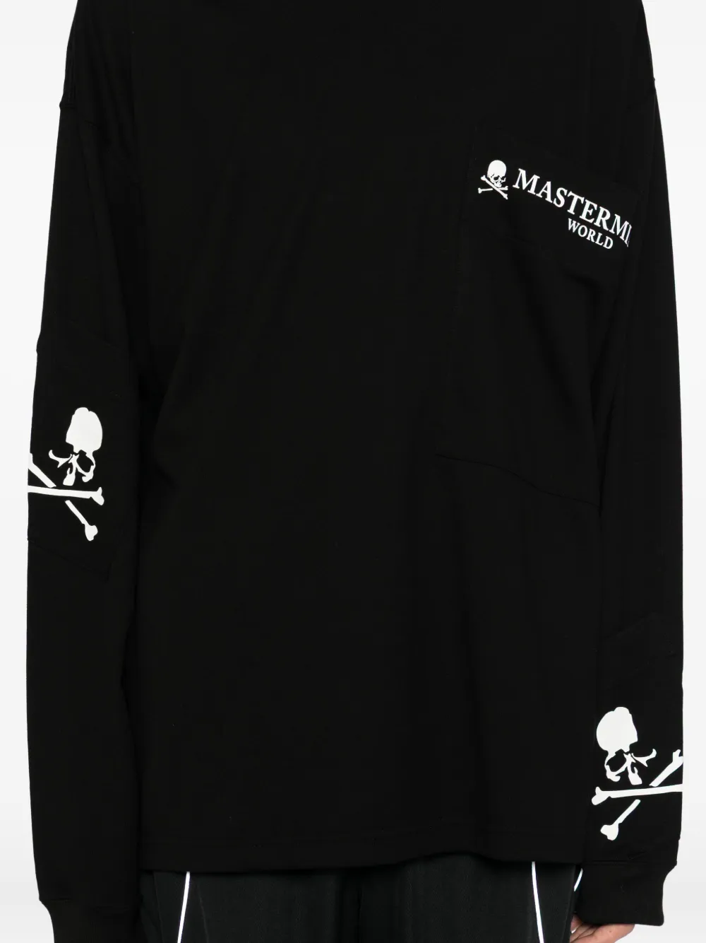 Mastermind Japan Multi-pocket Long-sleeves T-shirt In Black