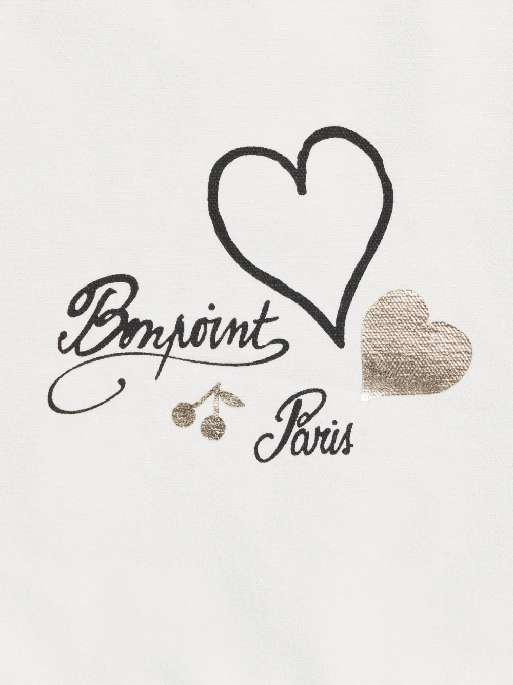 Bonpoint Emiko shopper van biologisch katoen met hartprint Wit