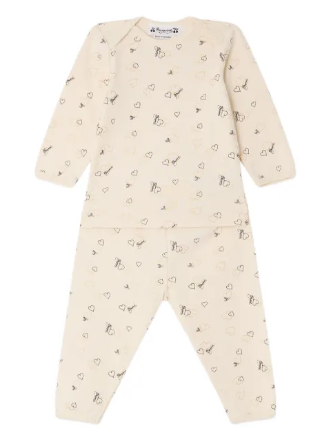 Bonpoint heart-print organic-cotton babygrow