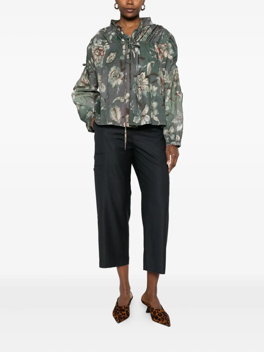 SONIA CARRASCO pinstripe welt-pocket trousers - Grijs