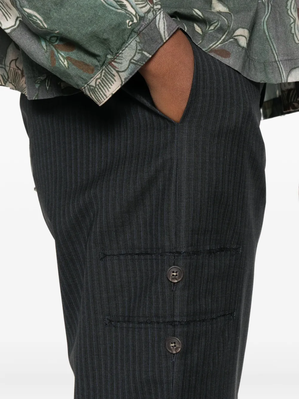 Sonia Carrasco Pinstripe Welt-pocket Trousers In Gray