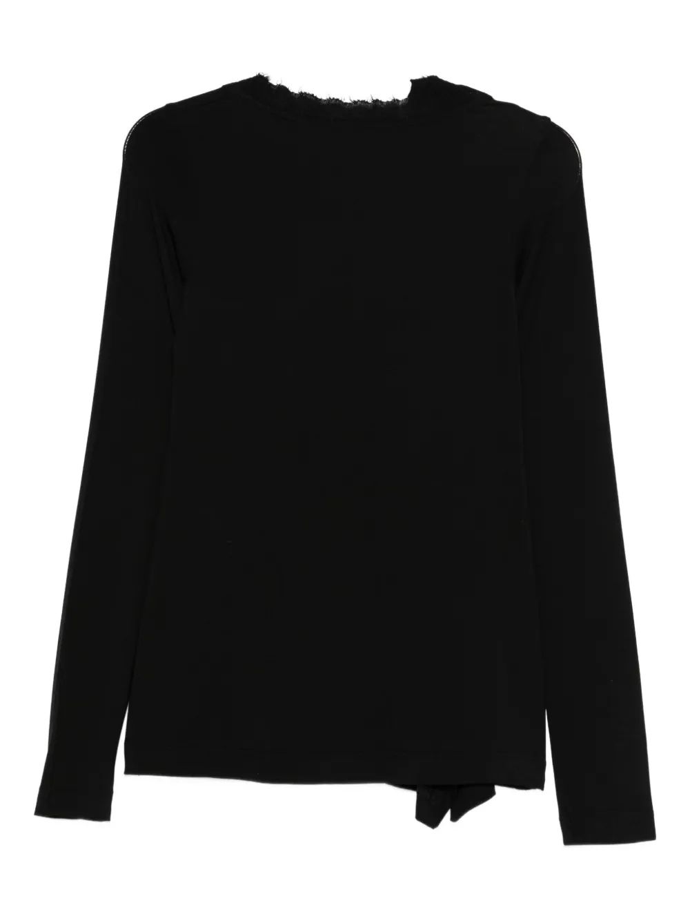 Rundholz Frayed-trim Jumper In Black