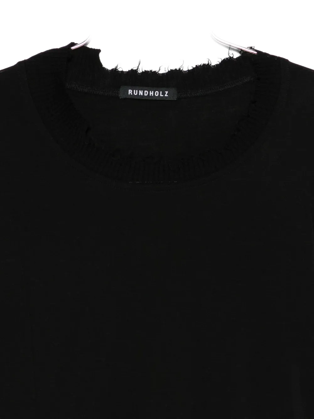 Rundholz Frayed-trim Jumper In Black