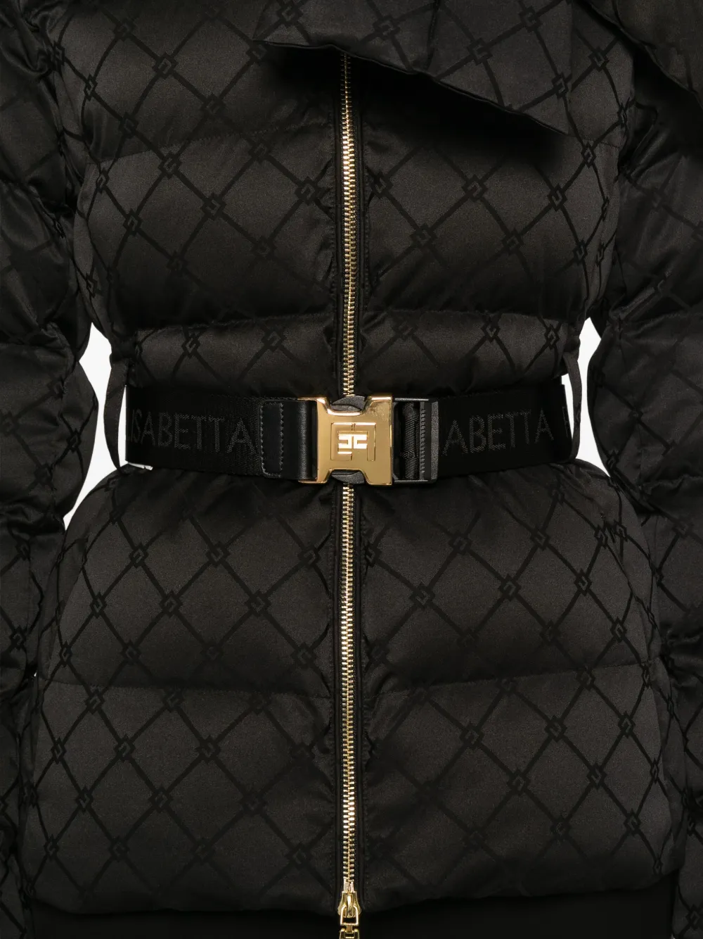 Elisabetta Franchi Gewatteerd bikerjack Zwart