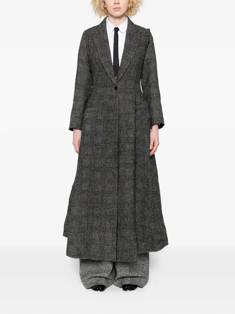 Marc Le Bihan Plaid Single-breasted Coat In Gray