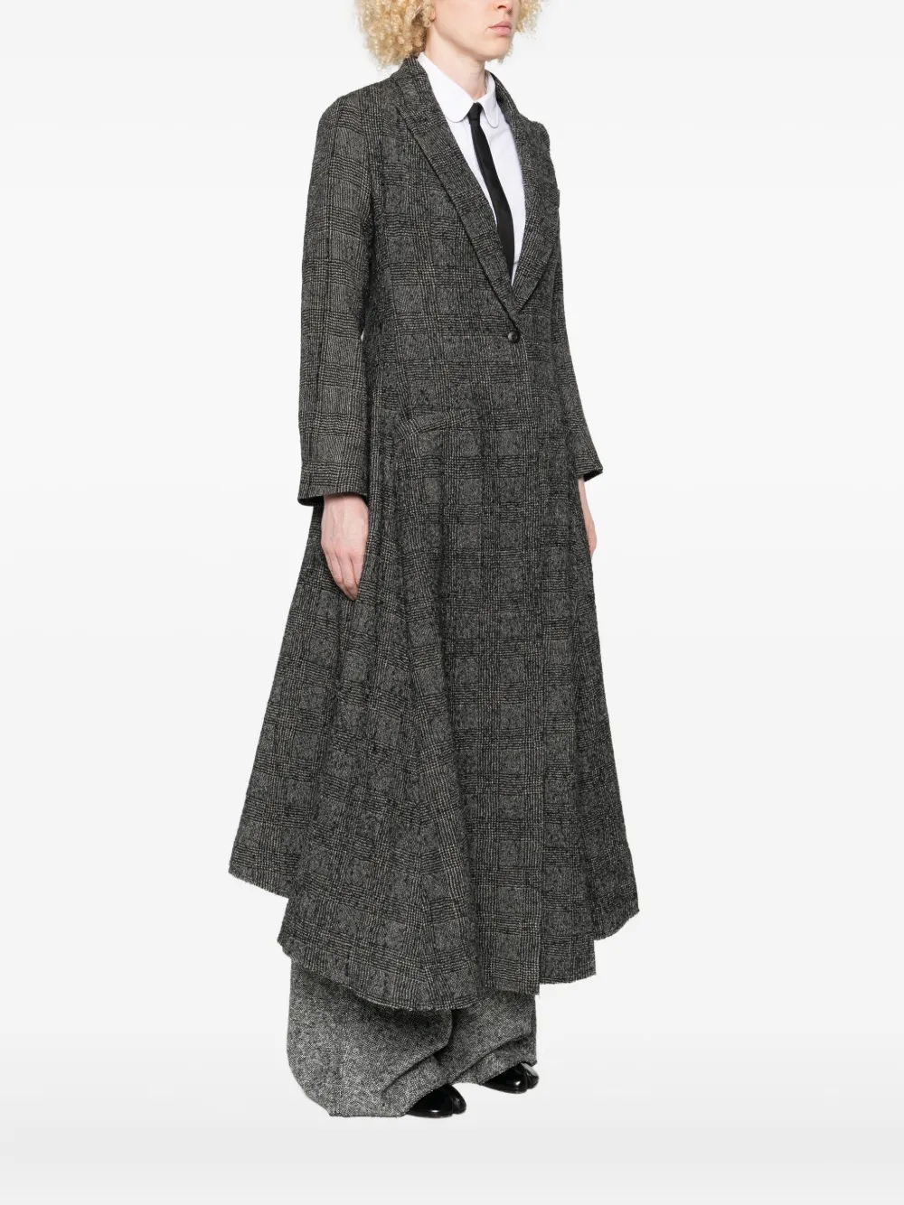 Marc Le Bihan Plaid Single-breasted Coat In Gray