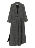 Marc Le Bihan plaid single-breasted coat - Black