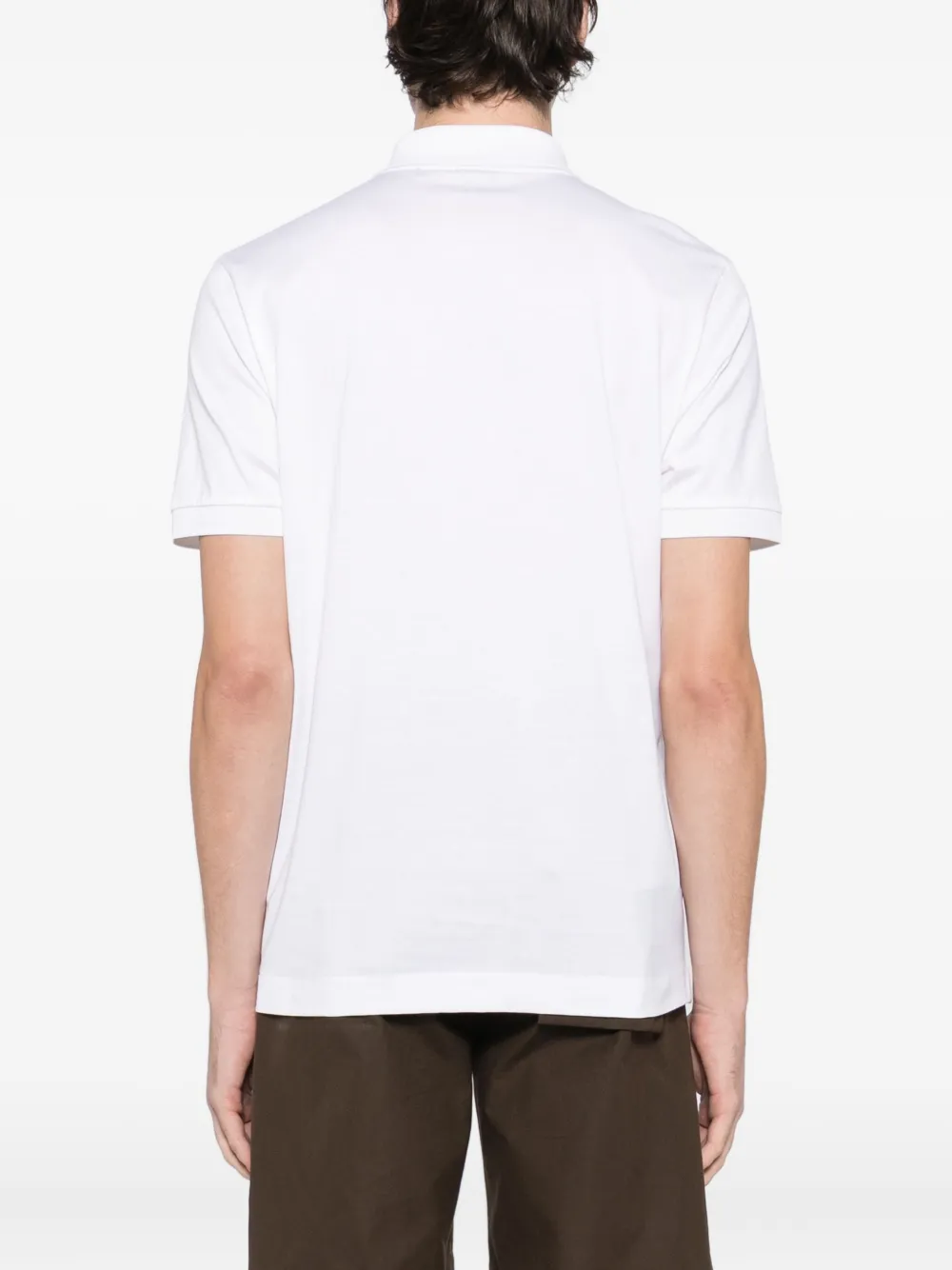 Hugo Boss Mercerised Cotton Zip Polo Shirt In White