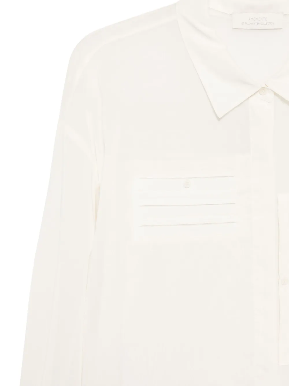Amomento Drawer Pocket Crop Shirts In White