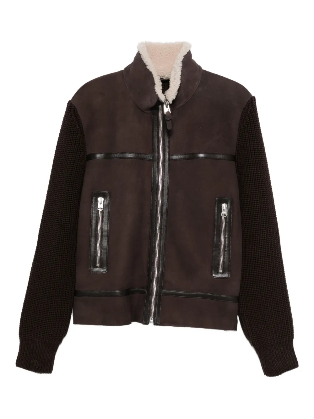 Mackage Zip-up Leather Jacket In Brown