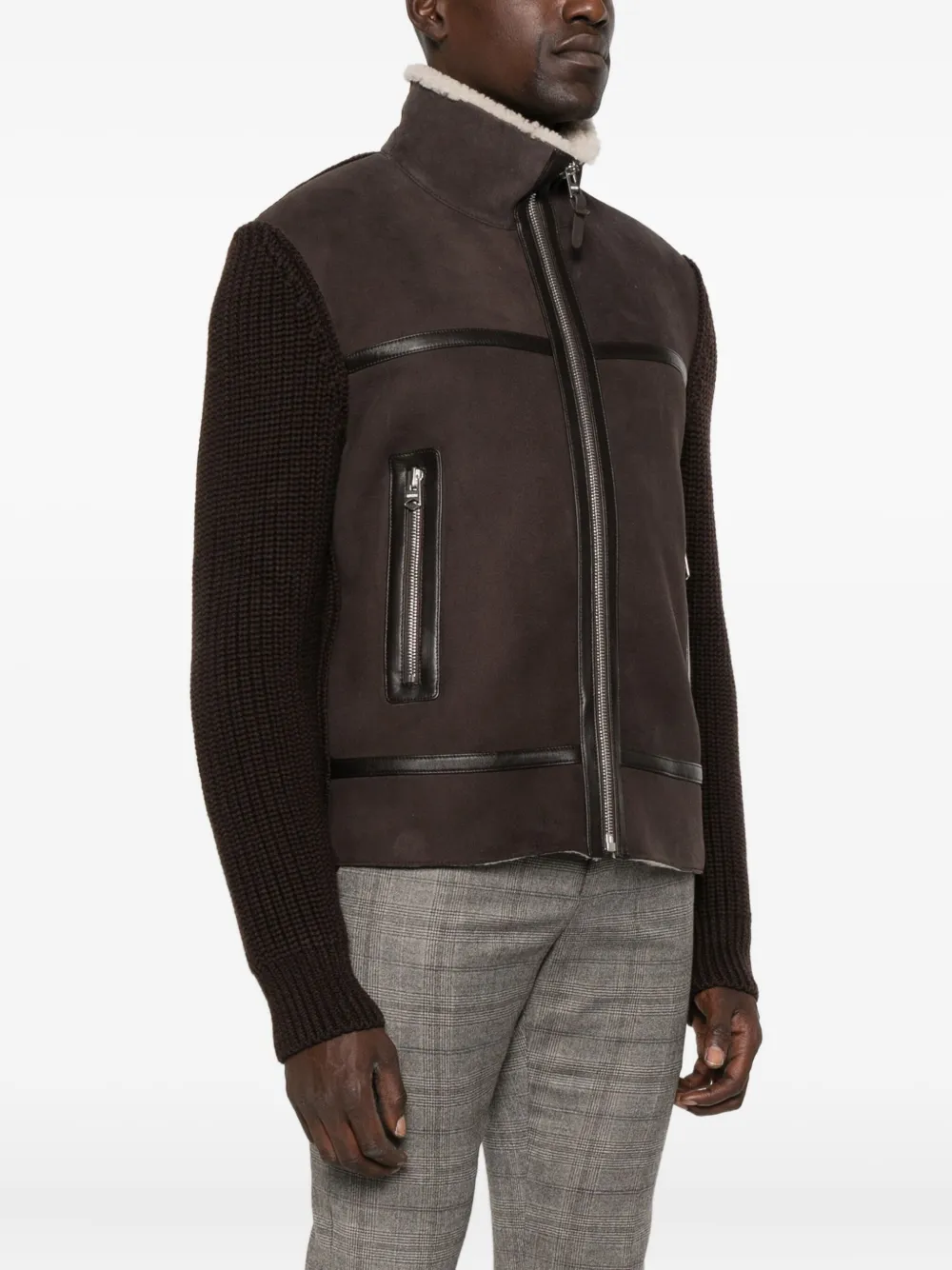 Mackage Zip-up Leather Jacket In Brown