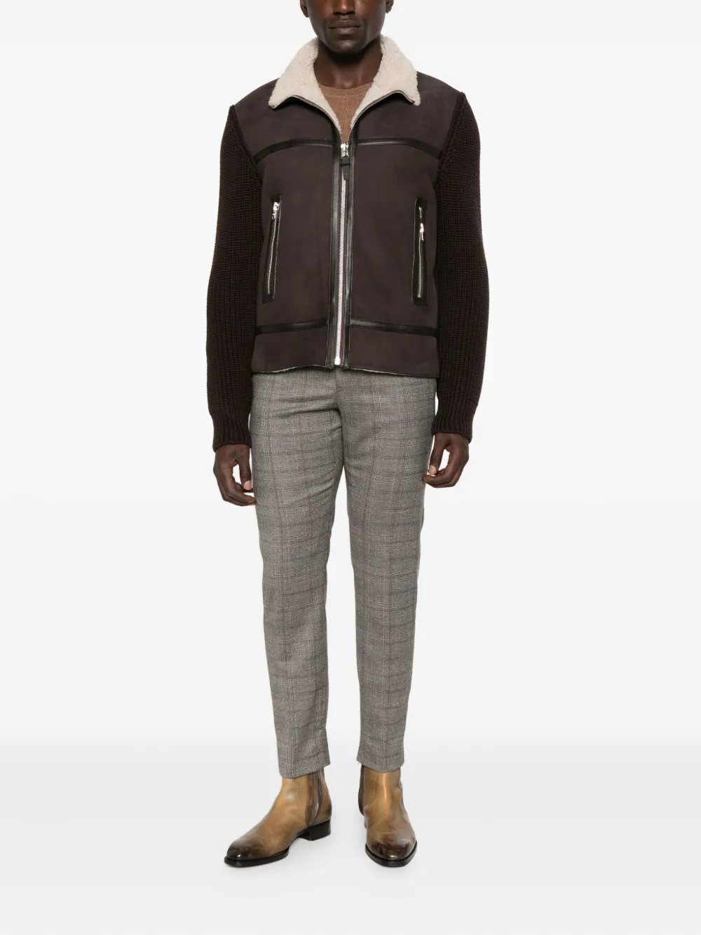 Mackage Zip-up Leather Jacket In Brown
