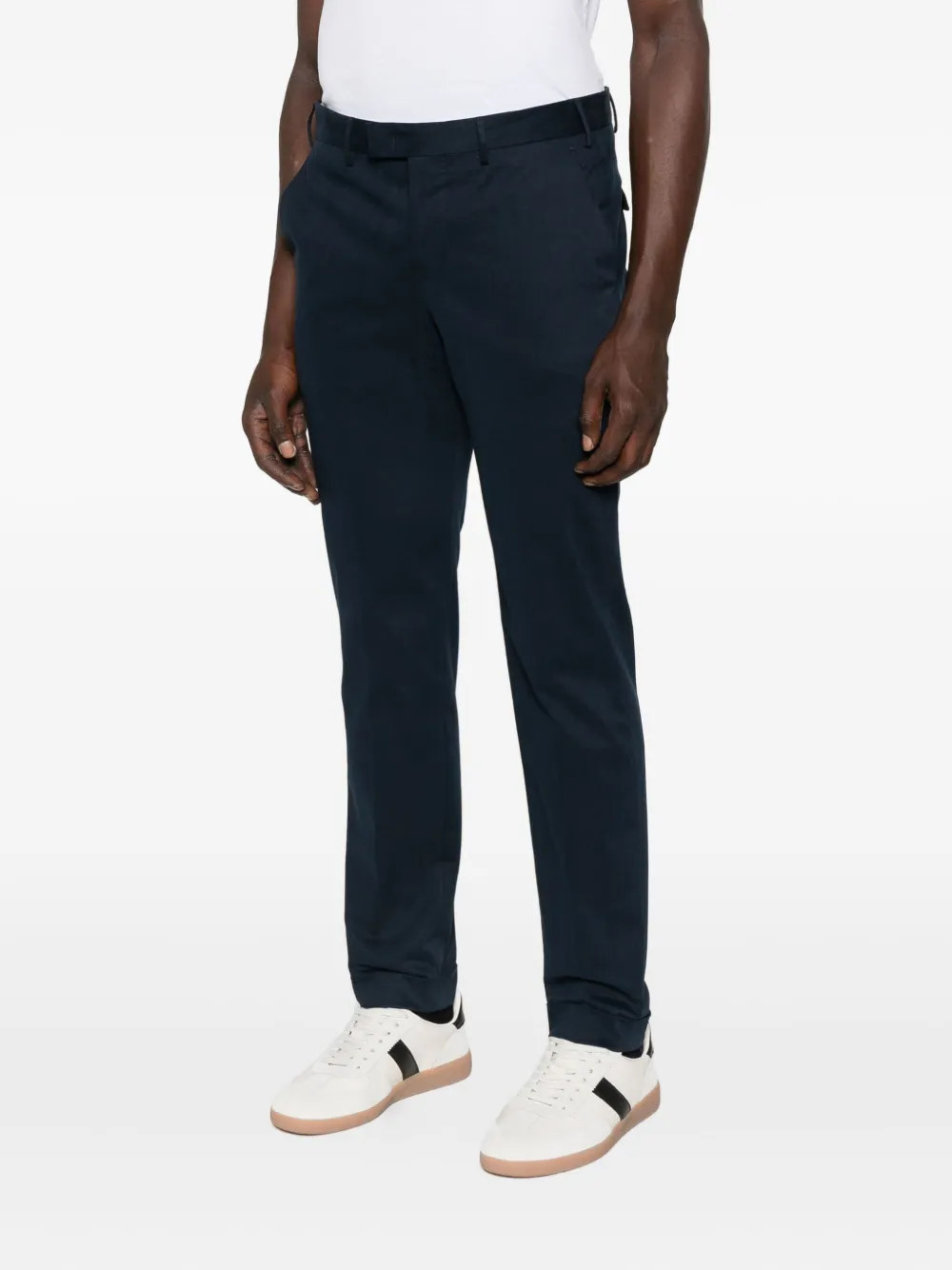 Pt Torino Pleated-cuffed Trousers In Blue