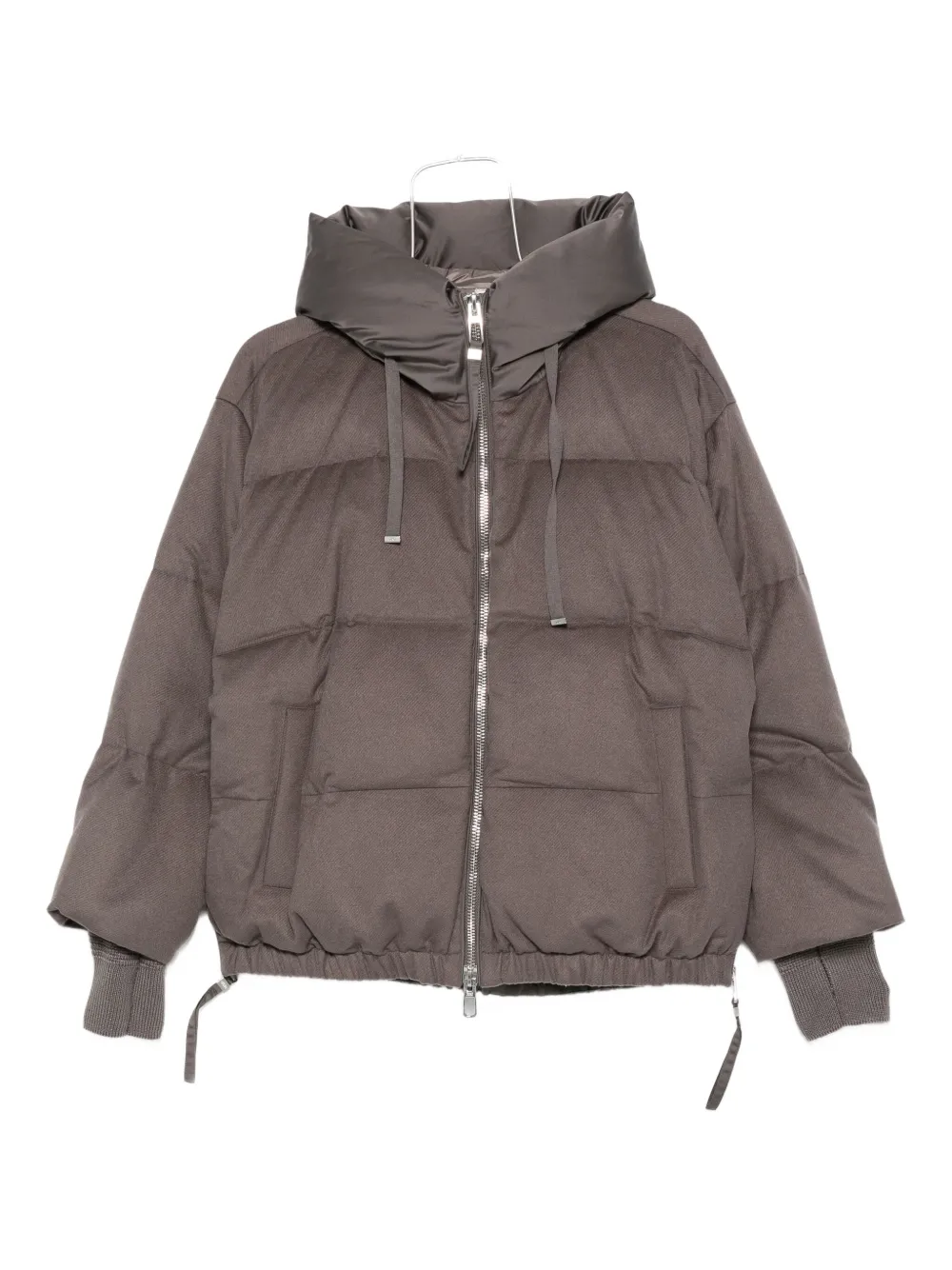 Duno Quilted Hooded Jacket In Brown