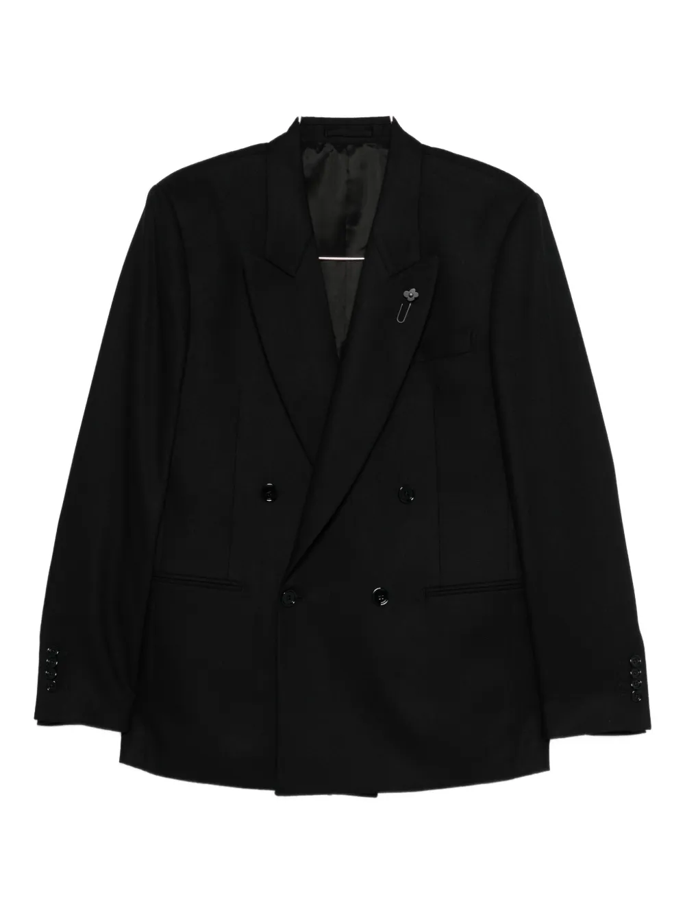 Lardini Double-breasted Blazer In Black