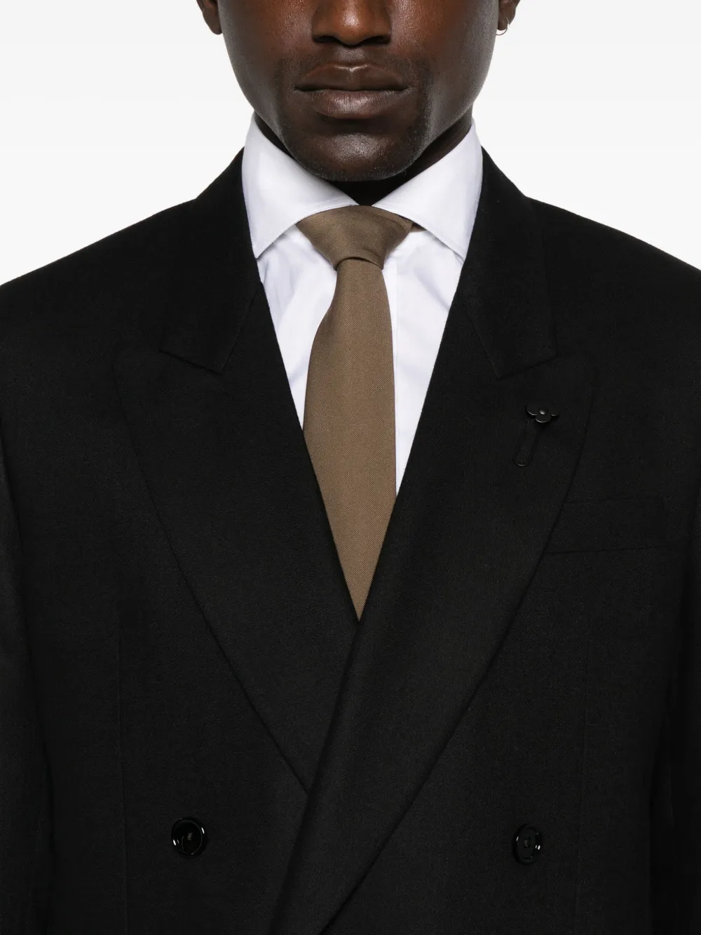 Lardini Double-breasted Blazer In Black