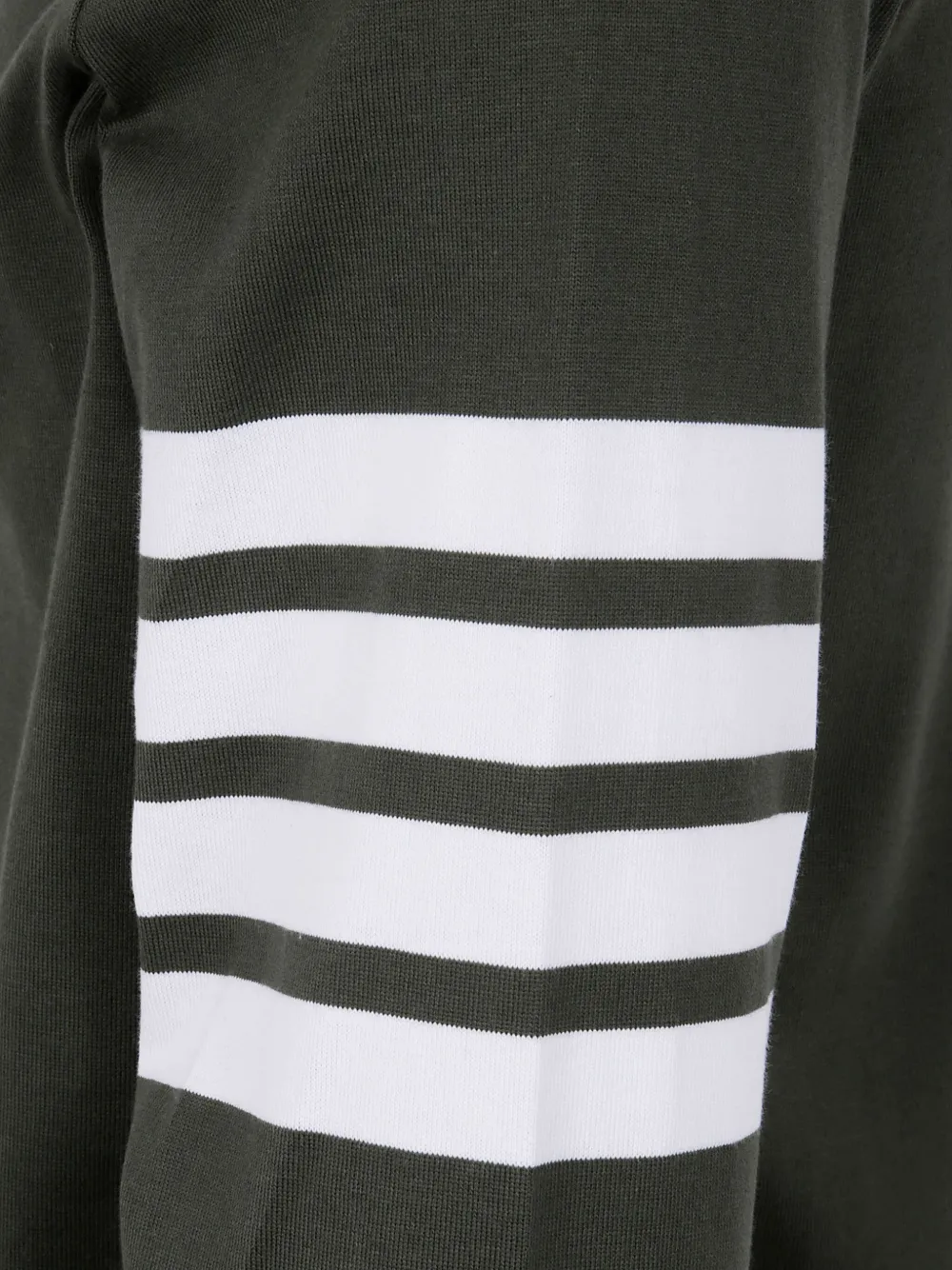 Thom Browne T-shirt met vier strepen en lange mouwen Groen