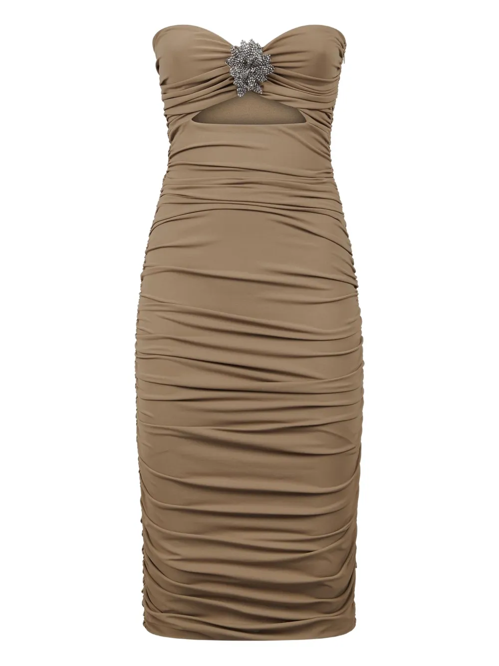 Amen Cut-out Midi Dress In Brown