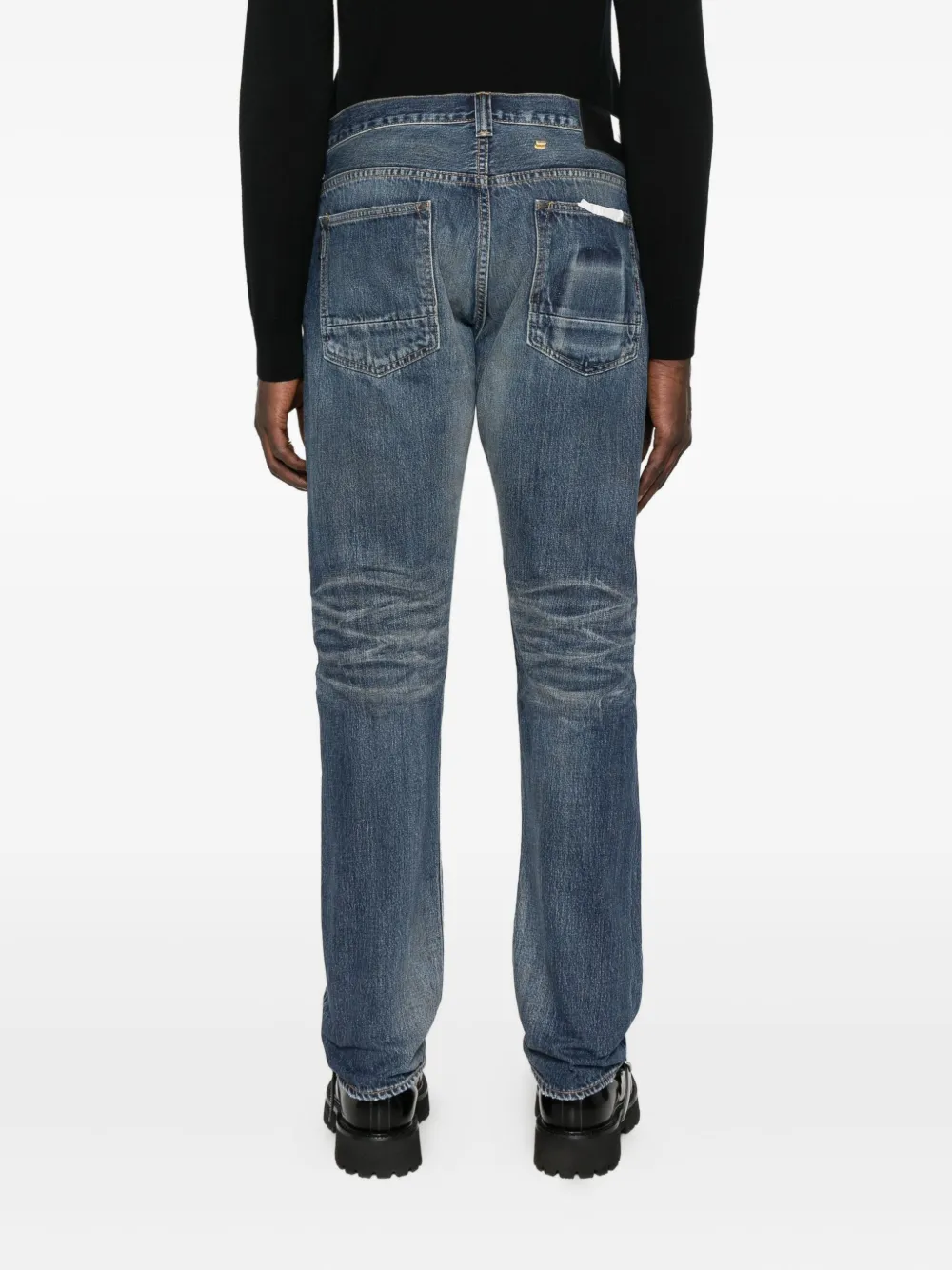 Mastercraft Union Faded Button-fly Jeans In Blue