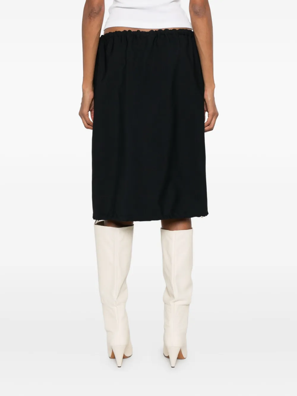 Plan C Elastische straight rok Zwart