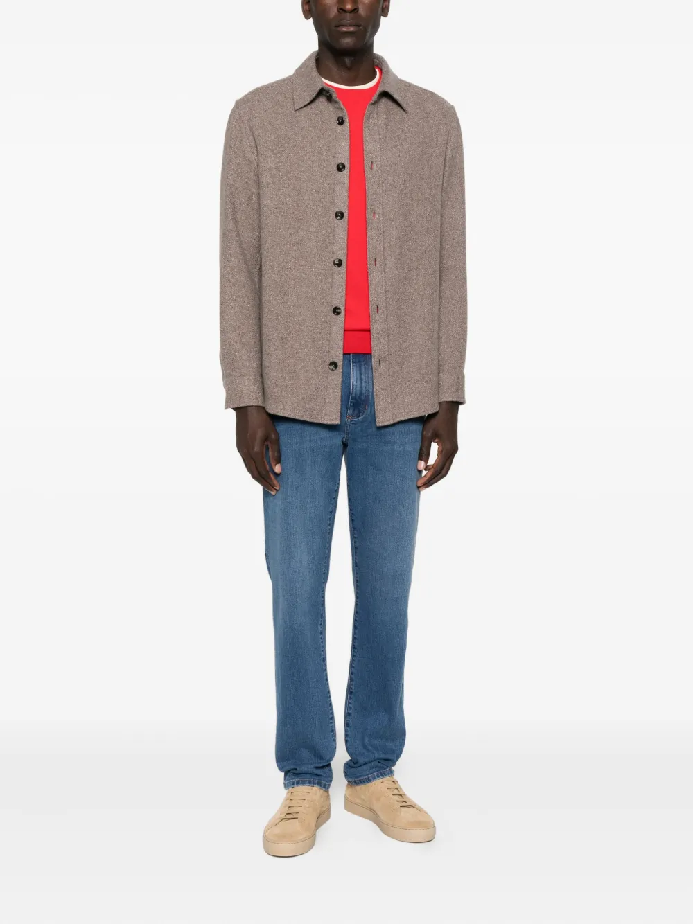 Zegna Overhemd met knopen - Bruin