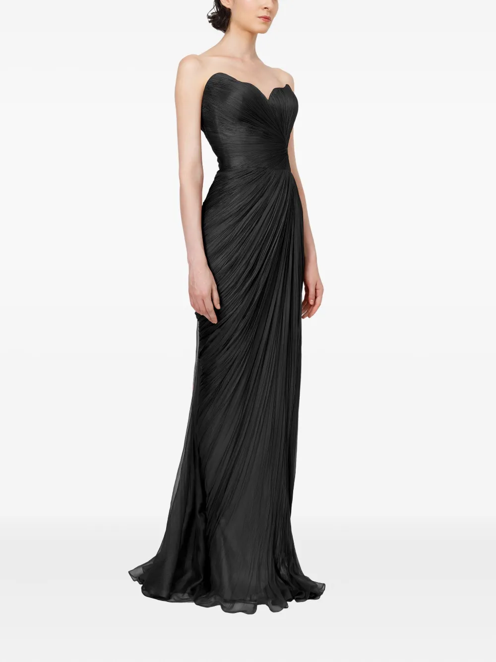 Iris Serban Jurk met geplooid lijfje Zwart