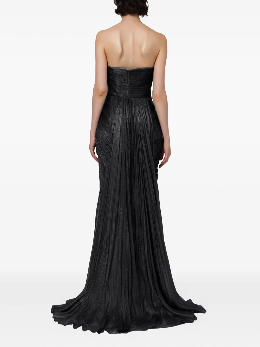 Iris Serban Jurk met geplooid lijfje Zwart