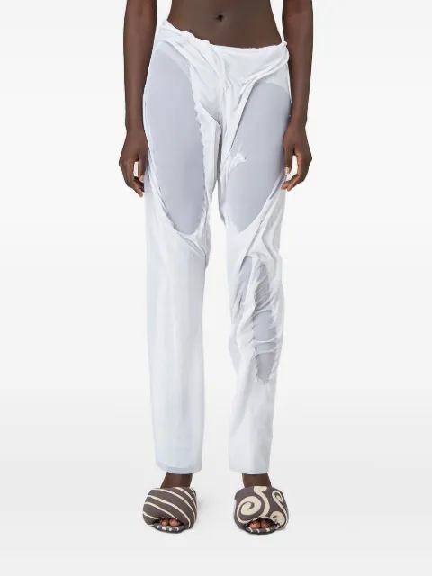 Di Petsa gathered wet-look trousers