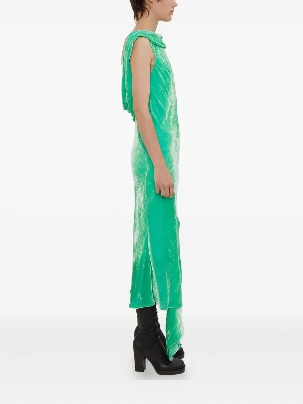 Olivier Theyskens draped asymmetric dress - Groen