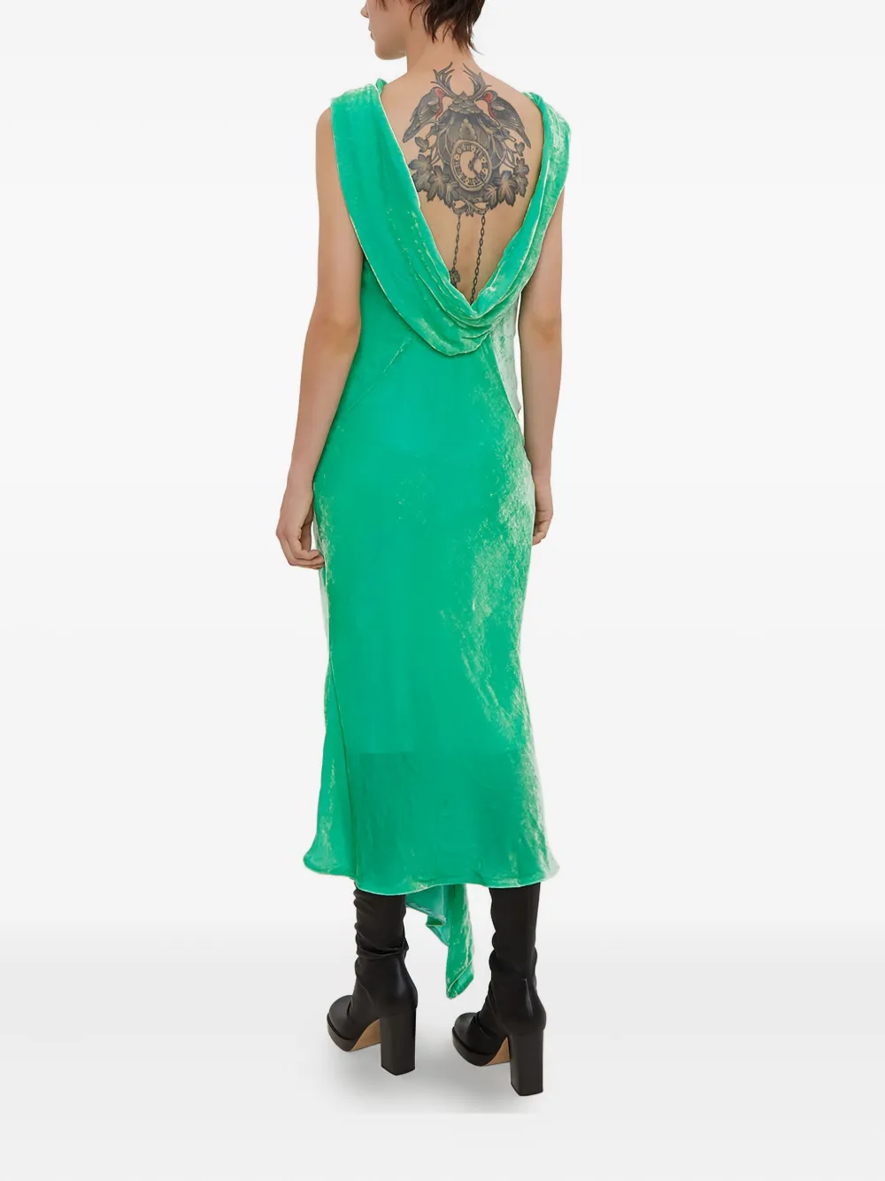 Olivier Theyskens Draped Asymmetric Dress In Green