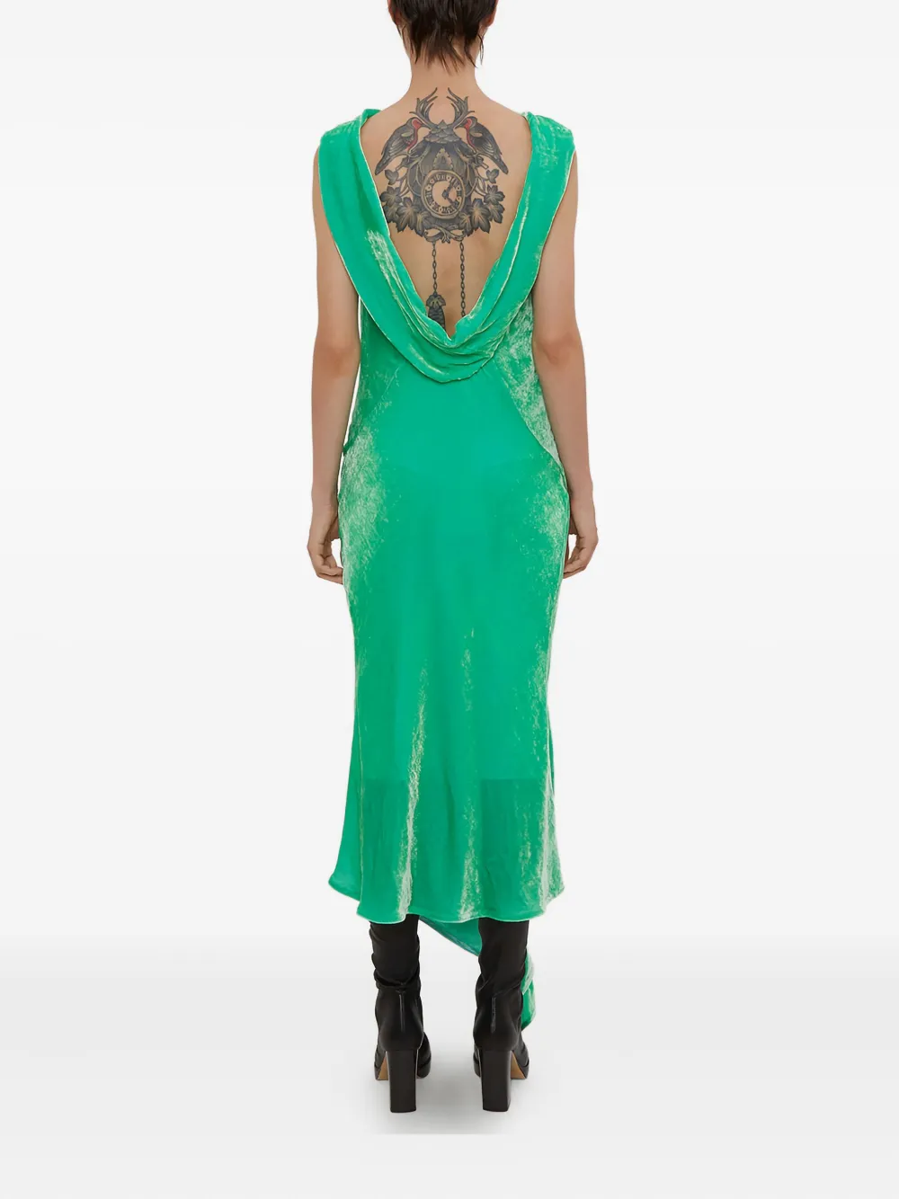 Olivier Theyskens Draped Asymmetric Dress In Green