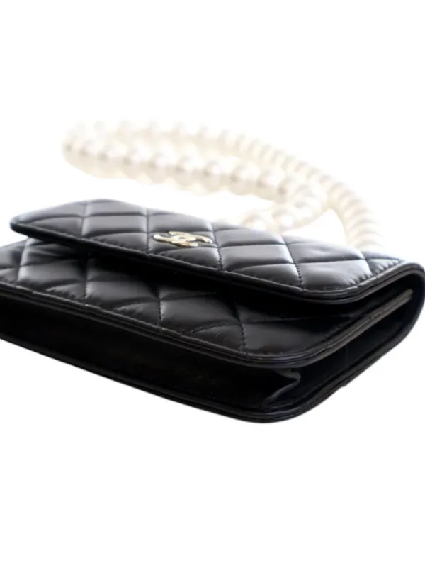 CHANEL Pre-Owned 2020 マトラッセ ラムスキン パール クラッチ