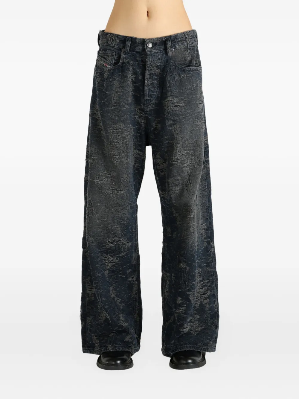 Diesel distressed jeans - Zwart